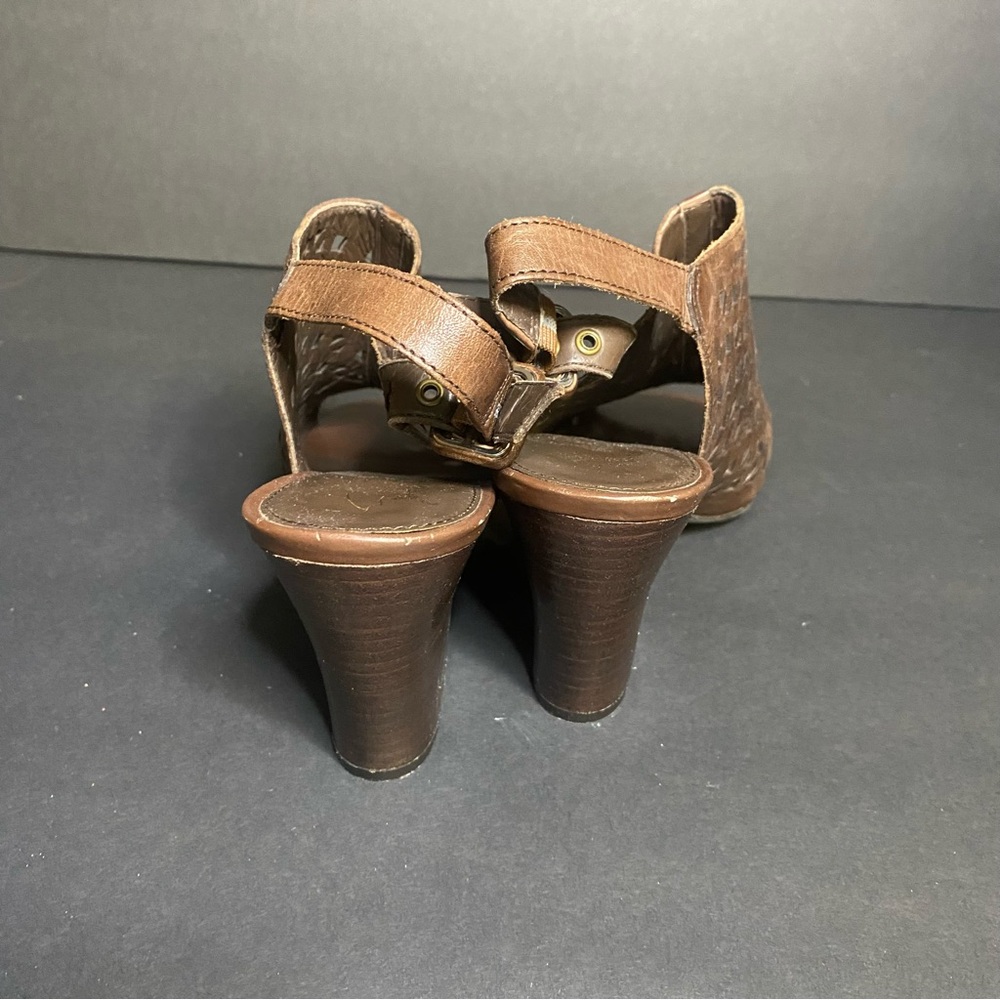 Franco Sarto Brown Cutout Mules - Picture 5 of 11